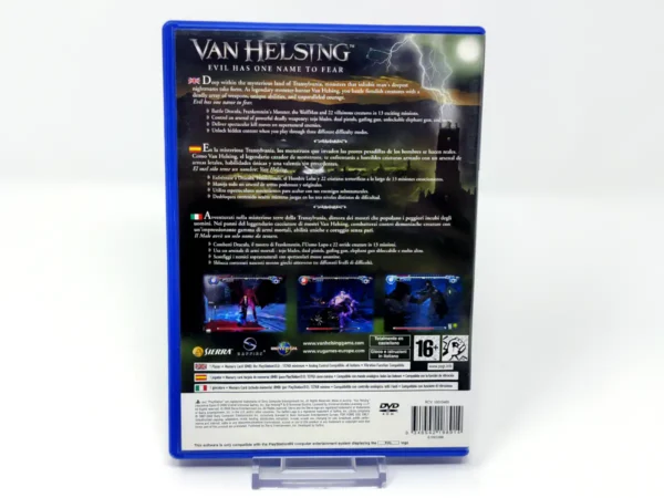 Parte trasera de Van Helsing (ESP) para PlayStation 2, edición PAL España