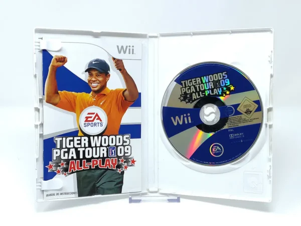 Lateral de la caja de Tiger Woods PGA Tour 09: All-Play (ESP) para Nintendo Wii
