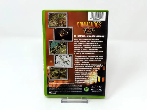 Parte trasera de Commandos 2: Men of Courage (ESP) para XBOX, edición PAL España