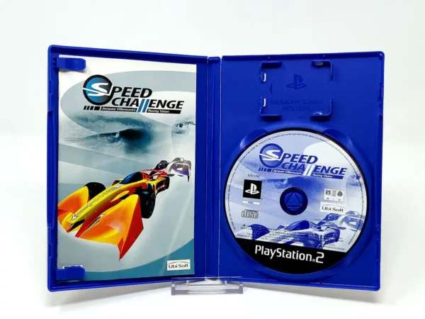 Interior del juego Speed Challenge: Jacques Villeneuve's Racing Vision (UK) para PlayStation 2 con disco y manual