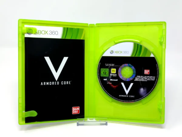 Interior del juego Armored Core V (ESP) para XBOX 360 con disco y manual