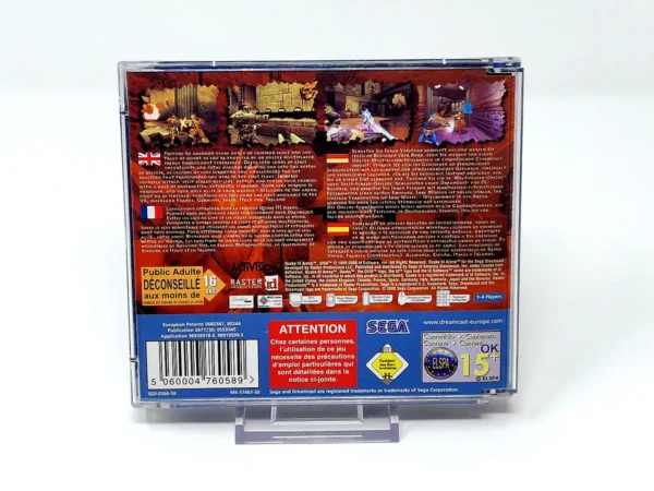 Parte trasera de Quake III: Arena (ESP) para Sega Dreamcast, edición PAL España