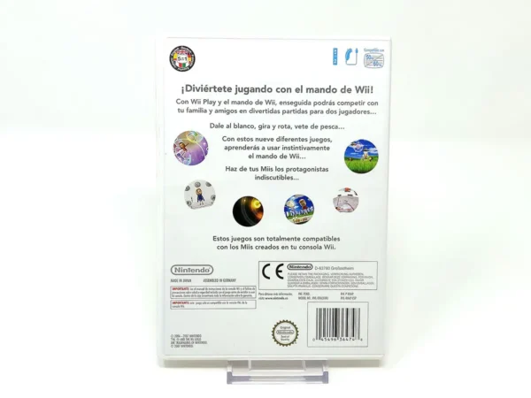 Parte trasera de Wii Play (ESP) (v1) para Nintendo Wii, edición PAL España