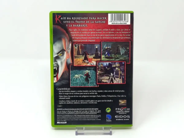 Parte trasera de Blood Omen 2: The Legacy of Kain Series (ESP) para XBOX, edición PAL España