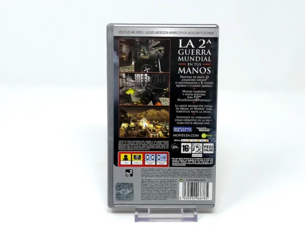 Parte trasera de Medal of Honor: Heroes 2 (ESP) (Platinum) para PSP, edición PAL España