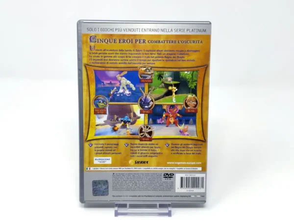 Parte trasera de Spyro: A Hero's Tail (ITA) (Platinum) para PlayStation 2, edición PAL Italia