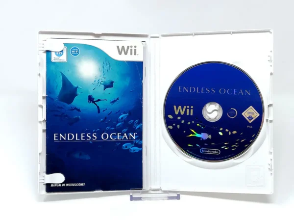 Interior del juego Endless Ocean (ESP) para Nintendo Wii con disco y manual