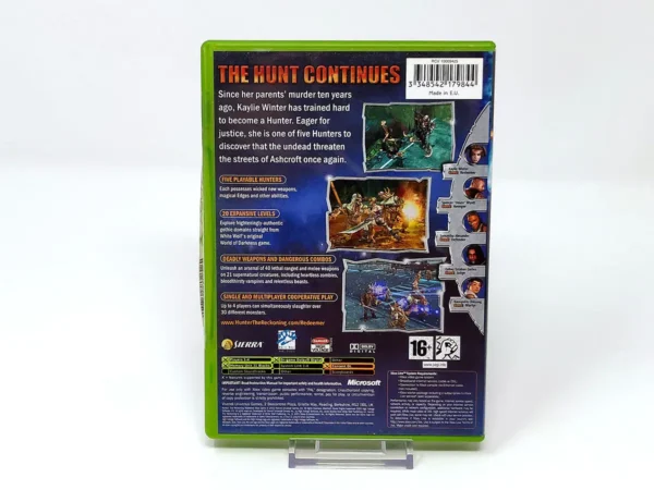 Parte trasera de Hunter: The Reckoning: Redeemer (UK) (Rebajado) para XBOX, edición PAL UK