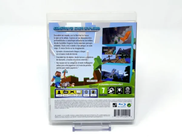 Parte trasera de Minecraft: PlayStation 3 Edition (ESP) para PlayStation 3, edición PAL España