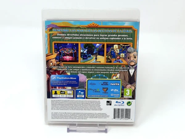 Parte trasera de Carnival Island (ESP) para PlayStation 3, edición PAL España