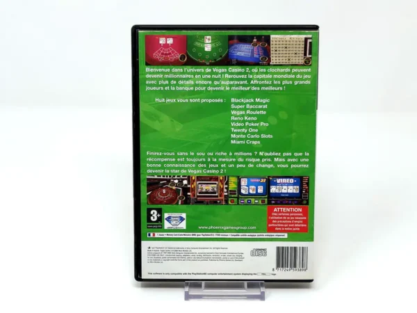Parte trasera de Vegas Casino II (FRA) (Rebajado) para PlayStation 2, edición PAL Francia