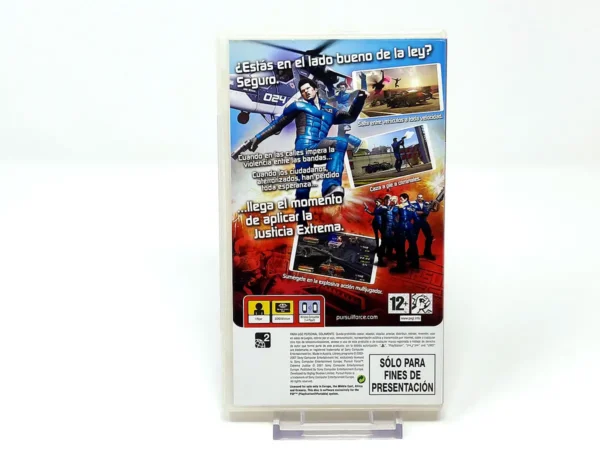 Parte trasera de Pursuit Force: Extreme Justice (ESP) (Promo) para PSP, edición PAL España
