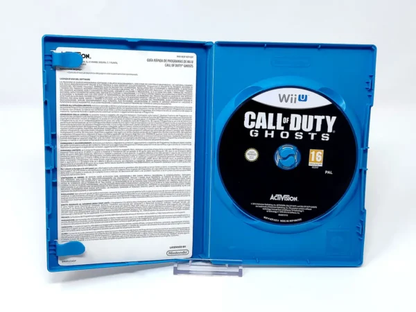 Interior del juego Call of Duty: Ghosts (ESP) para Nintendo Wii U con disco y manual