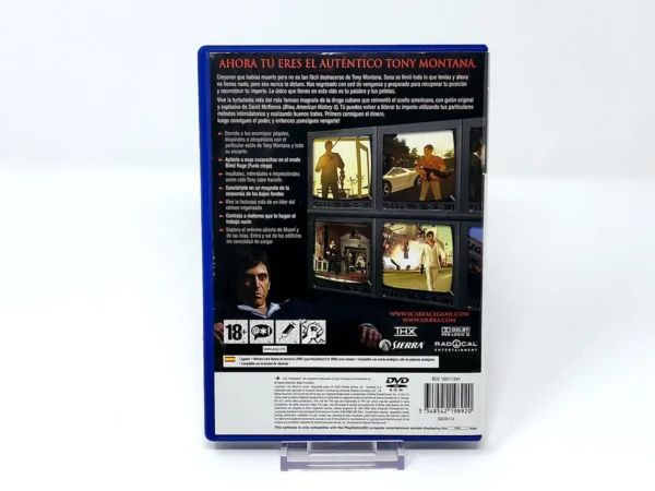 Parte trasera de Scarface: The World Is Yours (ESP) (Promo) para PlayStation 2, edición PAL España