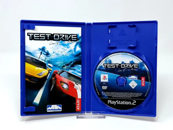 Interior del juego Test Drive Unlimited (ESP) para PlayStation 2 con disco y manual