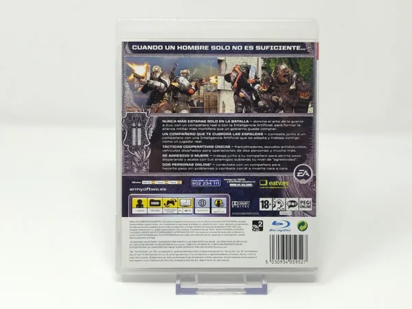 Lateral de la caja de Army of Two (ESP) para PlayStation 3