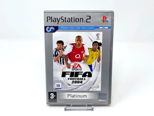 Portada de FIFA Football 2004 (ESP) (Platinum) para PlayStation 2, edición PAL España, de segunda mano