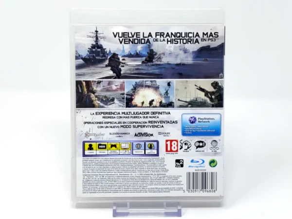 Parte trasera de Call of Duty: Modern Warfare 3 (ESP) para PlayStation 3, edición PAL España