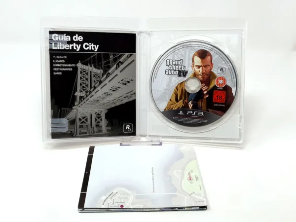 Interior del juego Grand Theft Auto IV (ESP) (Con Mapa) para PlayStation 3 con disco y manual