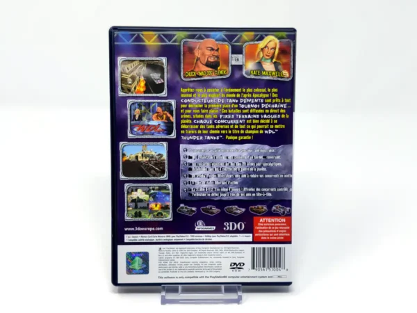 Parte trasera de World Destruction League: Thunder Tanks (FRA) para PlayStation 2, edición PAL Francia