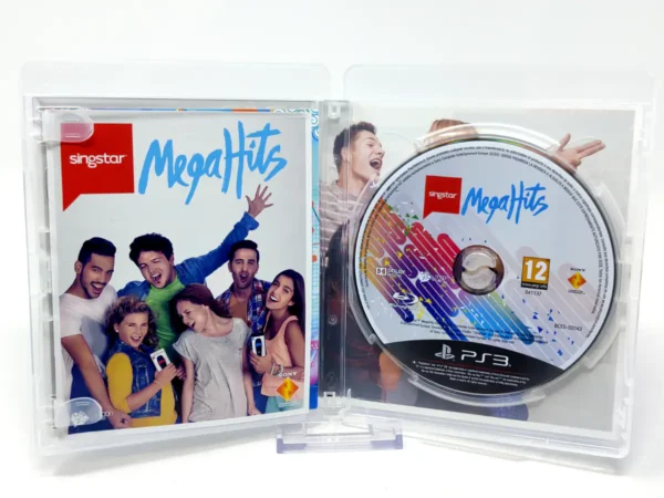 Interior del juego SingStar MegaHits (ESP) (v2) para PlayStation 3 con disco y manual