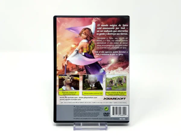 Parte trasera de Final Fantasy X (ESP) (Platinum) para PlayStation 2, edición PAL España
