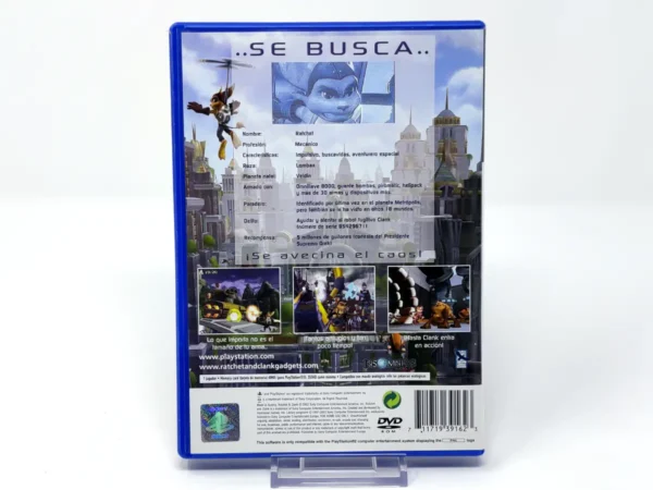 Parte trasera de Ratchet & Clank (ESP) para PlayStation 2, edición PAL España