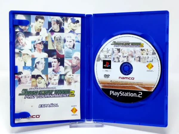 Interior del juego Smash Court Tennis: Pro Tournament 2 (ESP) para PlayStation 2 con disco y manual