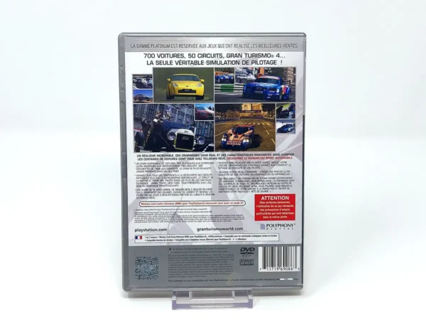 Parte trasera de Gran Turismo 4 (FRA) (Platinum) para PlayStation 2, edición PAL Francia