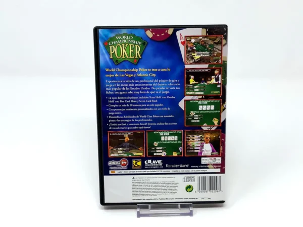 Parte trasera de World Championship Poker (ESP) para PlayStation 2, edición PAL España