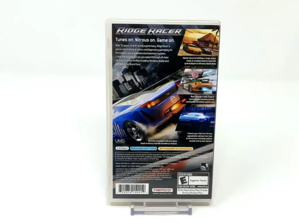 Parte trasera de Ridge Racer (USA) para PSP, edición NTSC USA