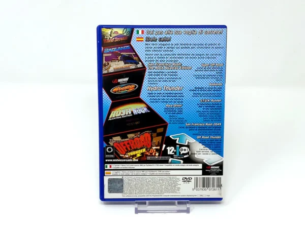 Parte trasera de Midway Arcade Treasures 3 (ESP) para PlayStation 2, edición PAL España