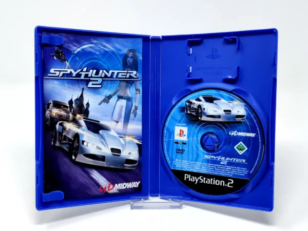 Interior del juego SpyHunter 2 (ESP) para PlayStation 2 con disco y manual