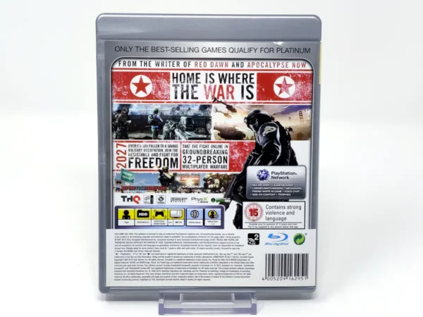 Parte trasera de Homefront (Ultimate Edition) (UK) (Platinum) para PlayStation 3, edición PAL UK