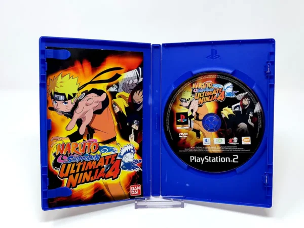 Interior del juego Naruto Shippuden: Ultimate Ninja 4 (UK) para PlayStation 2 con disco y manual