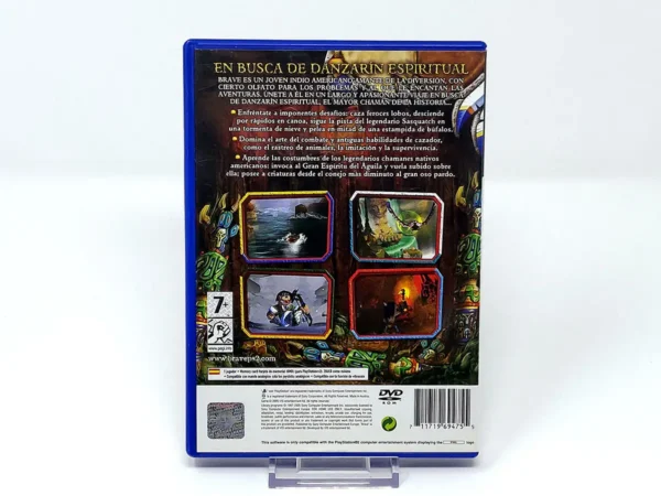 Parte trasera de Brave: La Búsqueda de Danzarín Espiritual (ESP) para PlayStation 2, edición PAL España