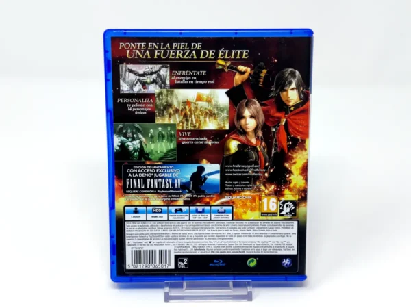 Parte trasera de Final Fantasy: Type-0 HD (ESP) para PlayStation 4, edición PAL España