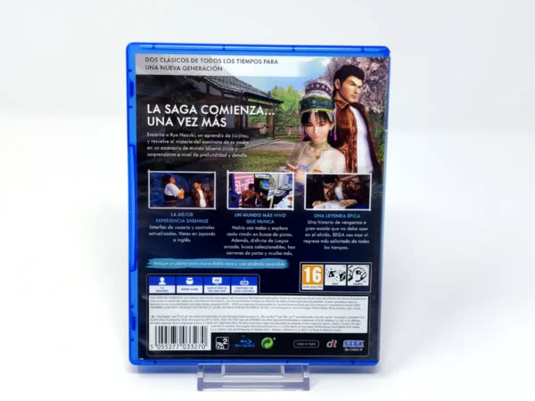Parte trasera de Shenmue I & II (ESP) para PlayStation 4, edición PAL España