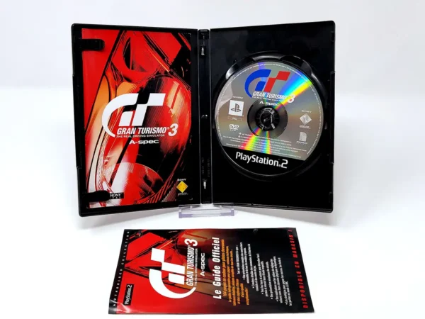 Interior del juego Gran Turismo 3: A-Spec (FRA) para PlayStation 2 con disco y manual
