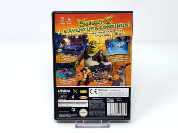 Parte trasera de Shrek 2 (ESP) para Nintendo GameCube, edición PAL España
