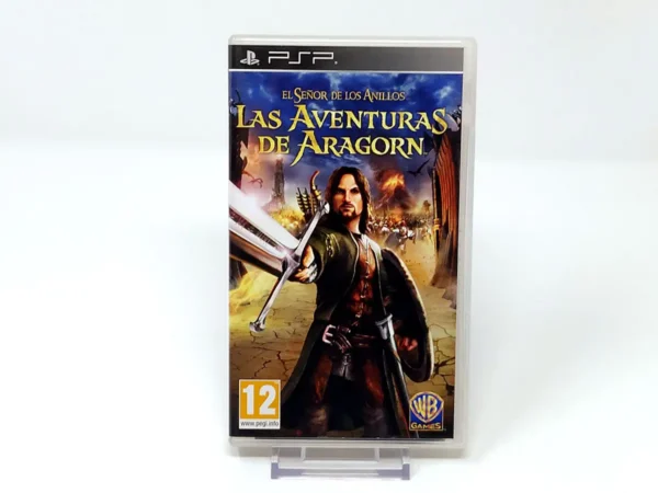 Portada de El Señor de los Anillos: Las Aventuras de Aragorn (ESP) para PSP, edición PAL España, de segunda mano