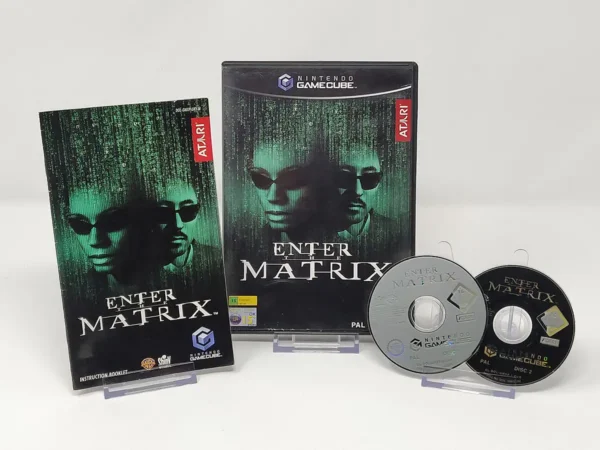 Interior del juego Enter the Matrix (UK) para Nintendo GameCube con disco y manual