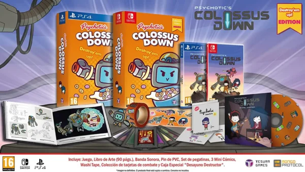 Parte trasera de Colossus Down Destroy'Em Up Edition (ESP) para Nintendo Switch, edición PAL España