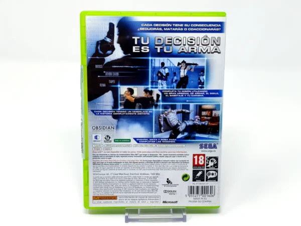 Parte trasera de Alpha Protocol (ESP) para XBOX 360, edición PAL España