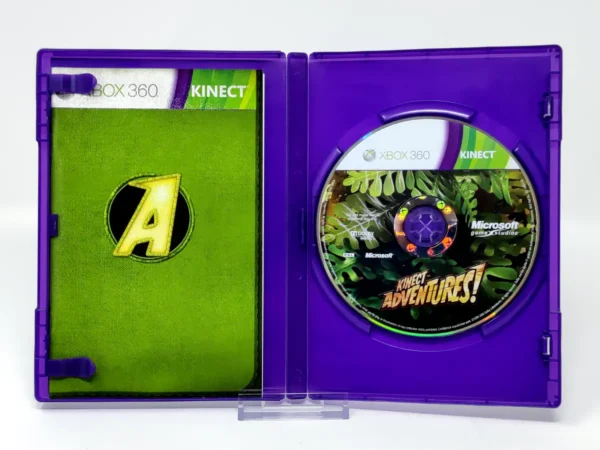 Interior del juego Kinect Adventures! (ESP) (v2) para XBOX 360 con disco y manual