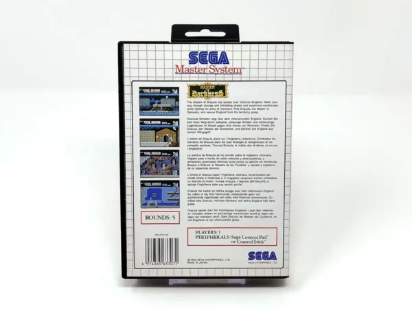 Parte trasera de Master of Darkness (ESP) (Rebajado) para Sega Master System, edición PAL España