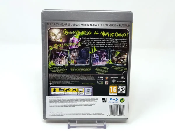 Parte trasera de Batman: Arkham Asylum (ESP) (Platinum) para PlayStation 3, edición PAL España