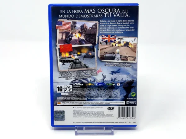 Parte trasera de Call of Duty: Finest Hour (ESP) para PlayStation 2, edición PAL España