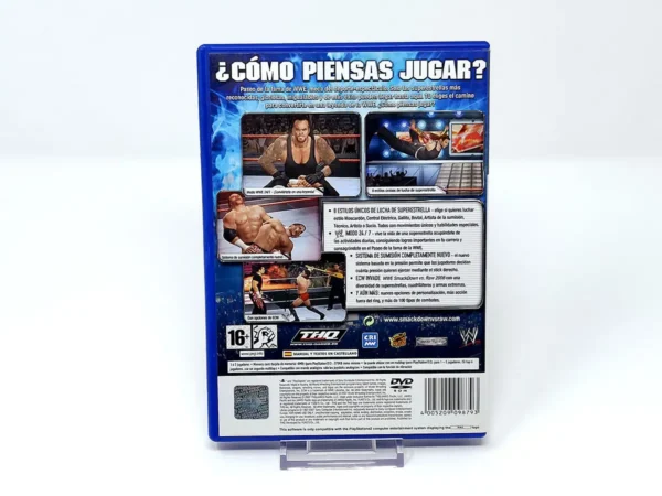 Parte trasera de WWE SmackDown vs. Raw 2008 (ESP) (Rebajado) para PlayStation 2, edición PAL España