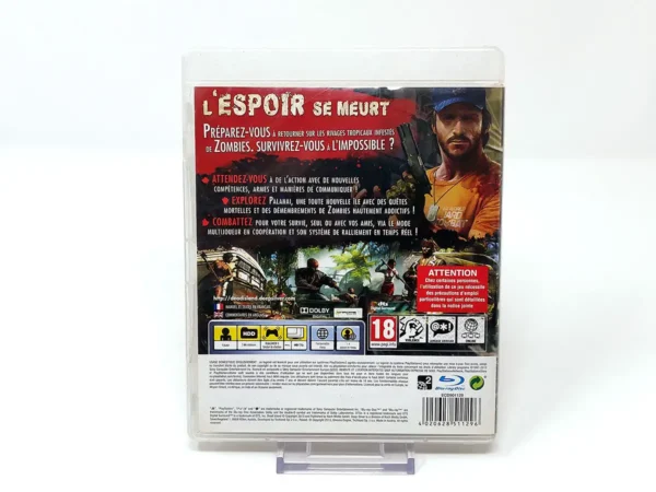 Parte trasera de Dead Island: Riptide (FRA) para PlayStation 3, edición PAL Francia
